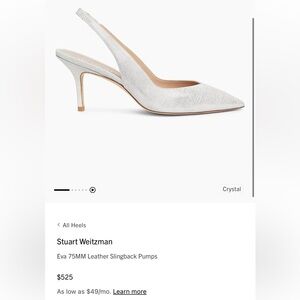 Stuart Whitman white sling back pumps